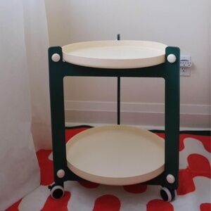 Kastilla space age bar cart rolling side coffee table mcm inspired Art deco vint
